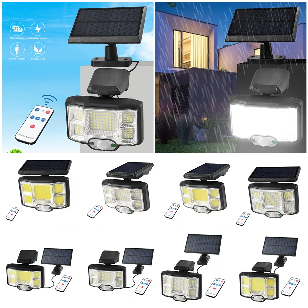 96/168LED Outdoor Wand Lampe Wasserdichte Solar Garten Licht Sicherheit Beleuchtung Wand Lampe Motion PIR Sensor Solar Licht