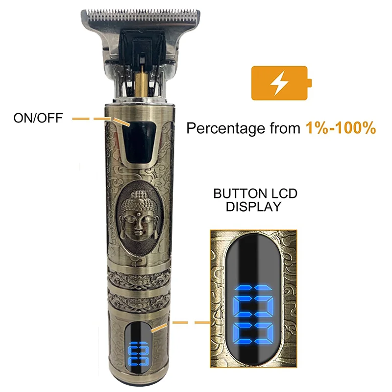 男性用のプロ用バリカン,ヘアカットとひげ剃り用のt9バリカン,2つのコードレスシェーバー