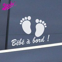 STICKY Baby On Board Sticker Decal With Little Baby Feet Waterproof Sunscreen For Motorcycle Off-road Rear Windshield