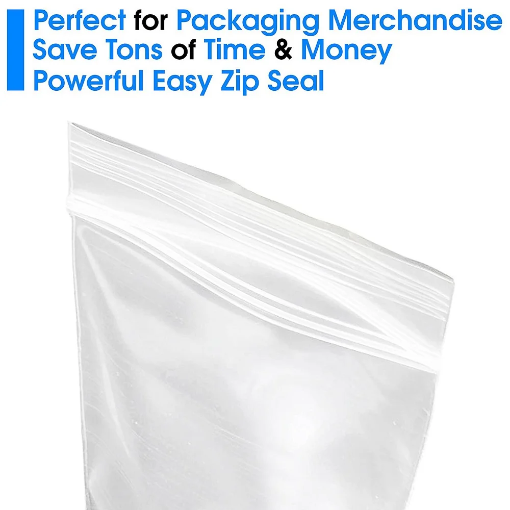 Spartan Industrial - 8cm X 12cm (100 Count) 1.2 Mil Clear Reclosable Zip Plastic Poly Bags with Resealable Lockdai Seal Zipper