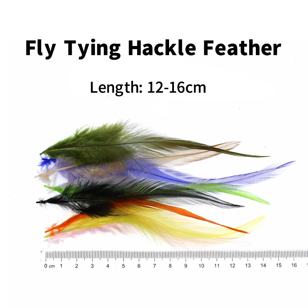 Bimoo 50pcs Fly Tying Saddle Rooster Hackle Feather Cock Feather Large Saltwater Flies Tubes Steelhead Tying Material