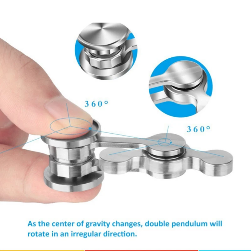 304 stainless steel Chaotic pendulum Fingertip gyro Double pendulum stainless steel Edc adult decompression toy Manual rotator