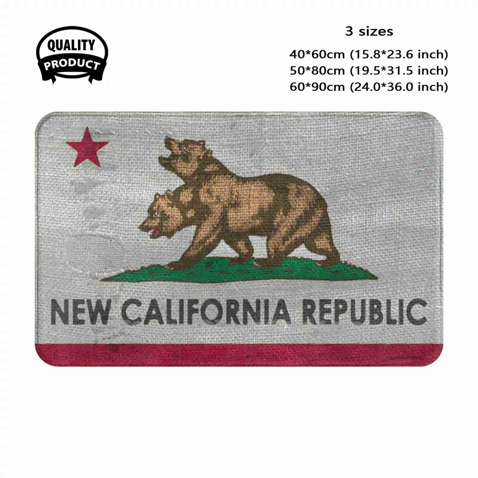 Weathered New California Republic Flag Soft Cushion Home Carpet Door Mat Car Rug Bethesda Gamer Studios Weathered New