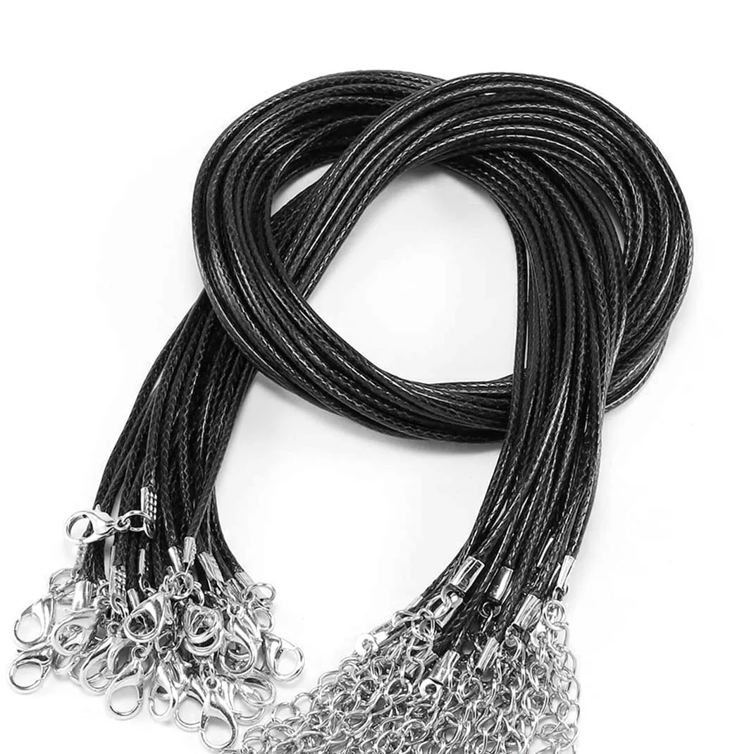 20PCS Mutil Colors Leather Chain Choker Women Men Handmade Wax Cord Rope Pendant Necklace For DIY Jewelry Making Accessories