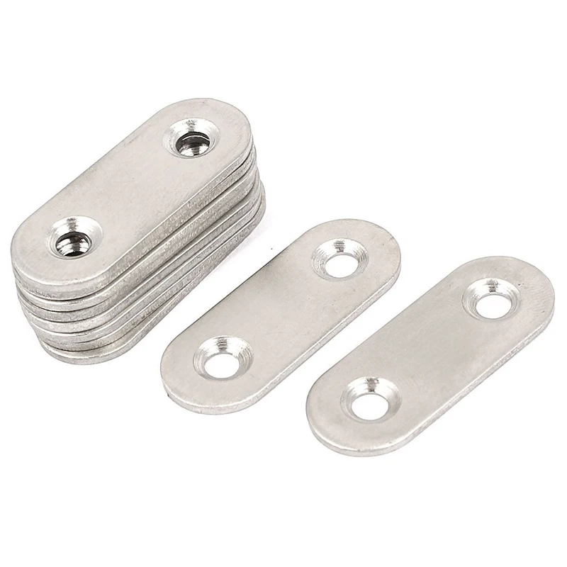 Flat Mending Plates Repair Fixing Joining Brackets 40x15mm 10pcs