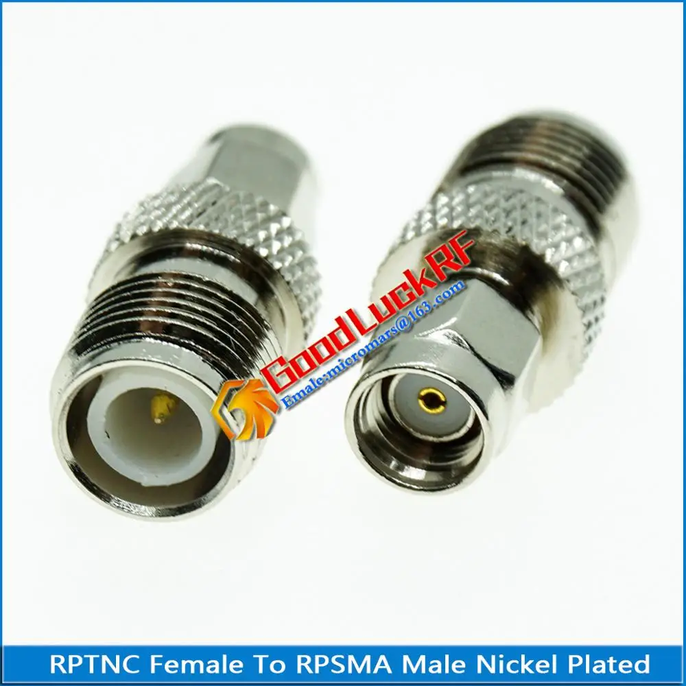 1X Stuks RP-TNC Rptnc Rp Tnc Female Naar RP-SMA Rpsma Rp Sma Stekker Rptnc-Rpsma Nikkel Rechte Coax rf Connector Adapters