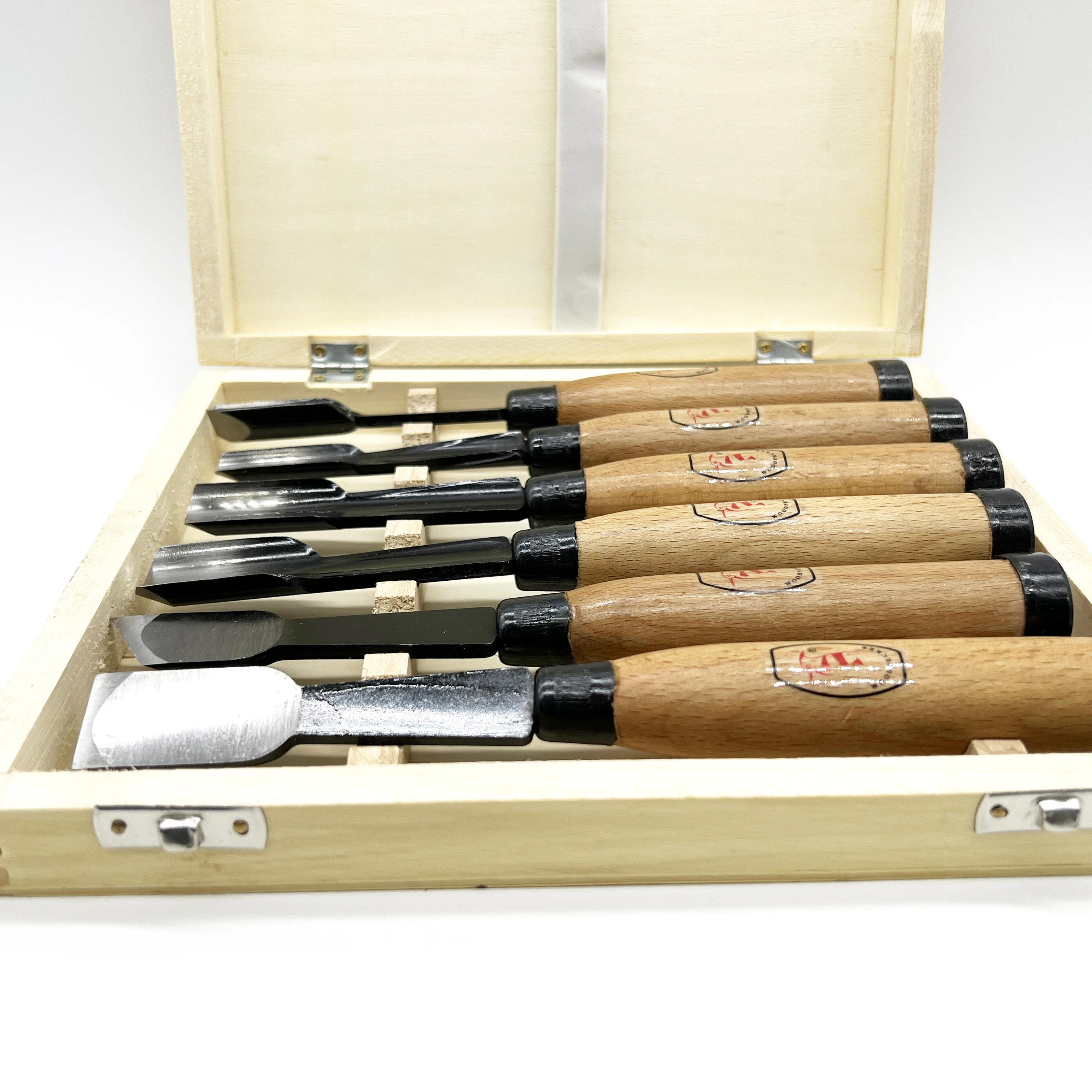 Free Shipping, 6Pcs Woodpecker Dry Hand Wood Carving Tools Chip Detail Chisel set Knives tool