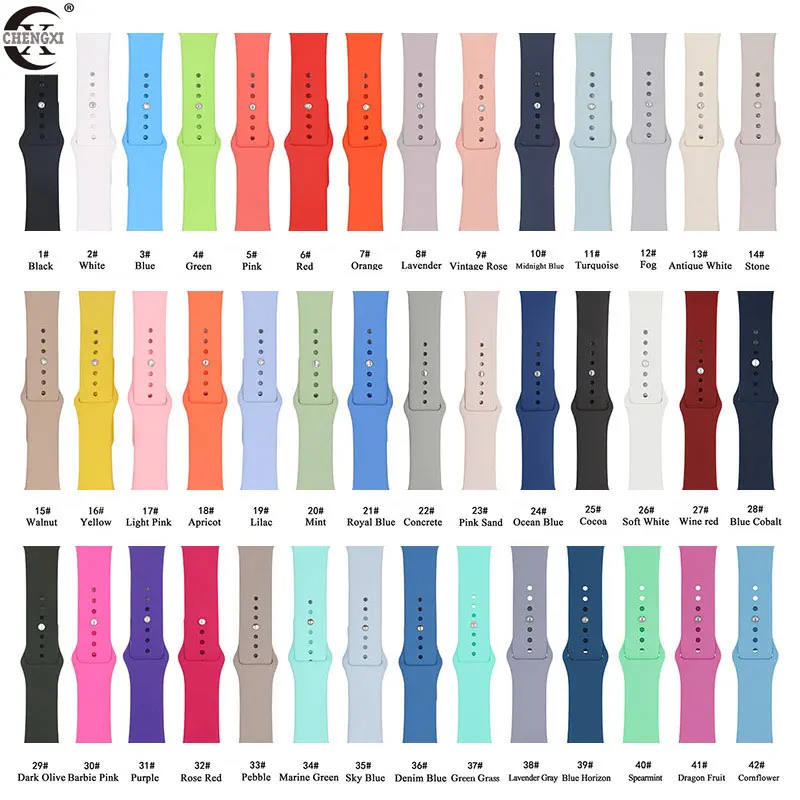 Soft silicone for Apple Watch band 38mm 42mm iWatch 4 3 2 1 44mm 40mm Strap Sport Silicone Belt Bracelet Apple watch Accessories