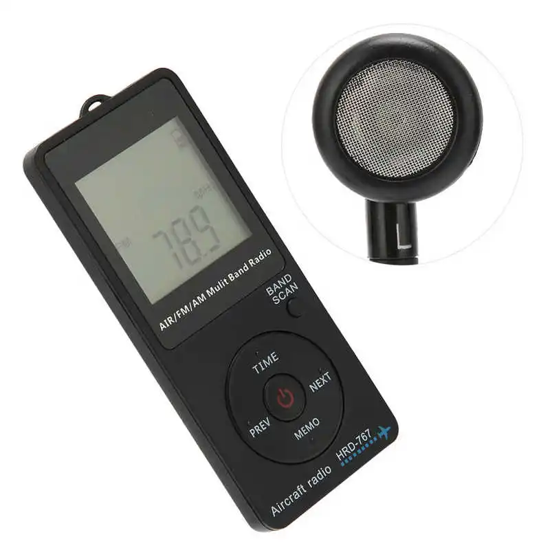 HRD‑ 767 راديو محمول الطائرات الفرقة التلقائي خارج السلطة FM/AM/راديو الهواء مع سماعة