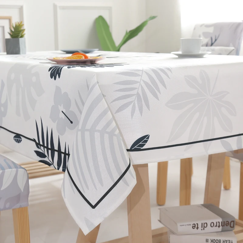 Waterproof Dining Table Cloth Tablecloth with Spandex Stretch Chair Covers, Table Cover Protector for Dining Room, Kitchen