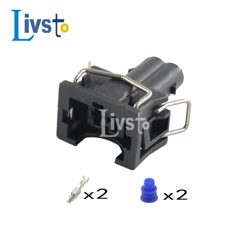 5 Sets 2 Pin Nissans Fuel Injector Sensor Black Connector Housing Female Plug Wiring Socket 829441-1 037 906 240