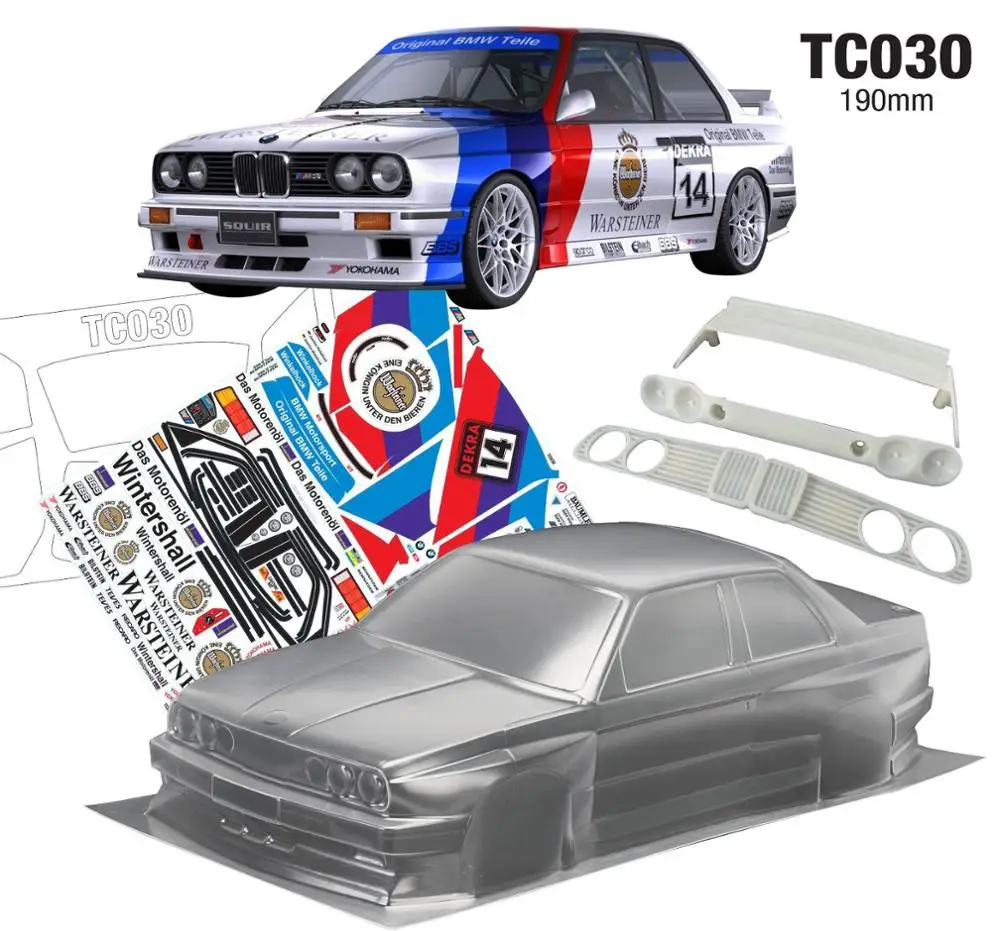 3style E30 M3 316 Sport Evolution 1/10 drift RC PC body shell 190mm width Transparent clean no painted for hsp yokomo mst Tamiya