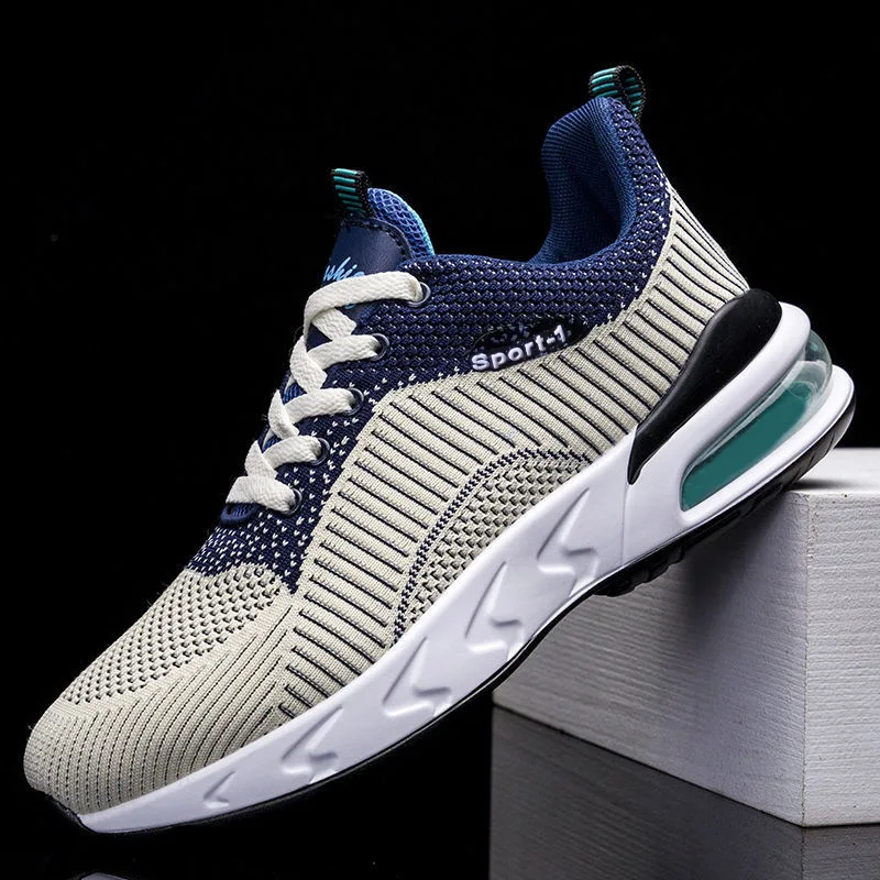 

Men Shoes Summer Fashion Nice Large Size Air Cushion Casual Shoes Breathable Men's Running Shoes Flying Woven Sports Shoes Men