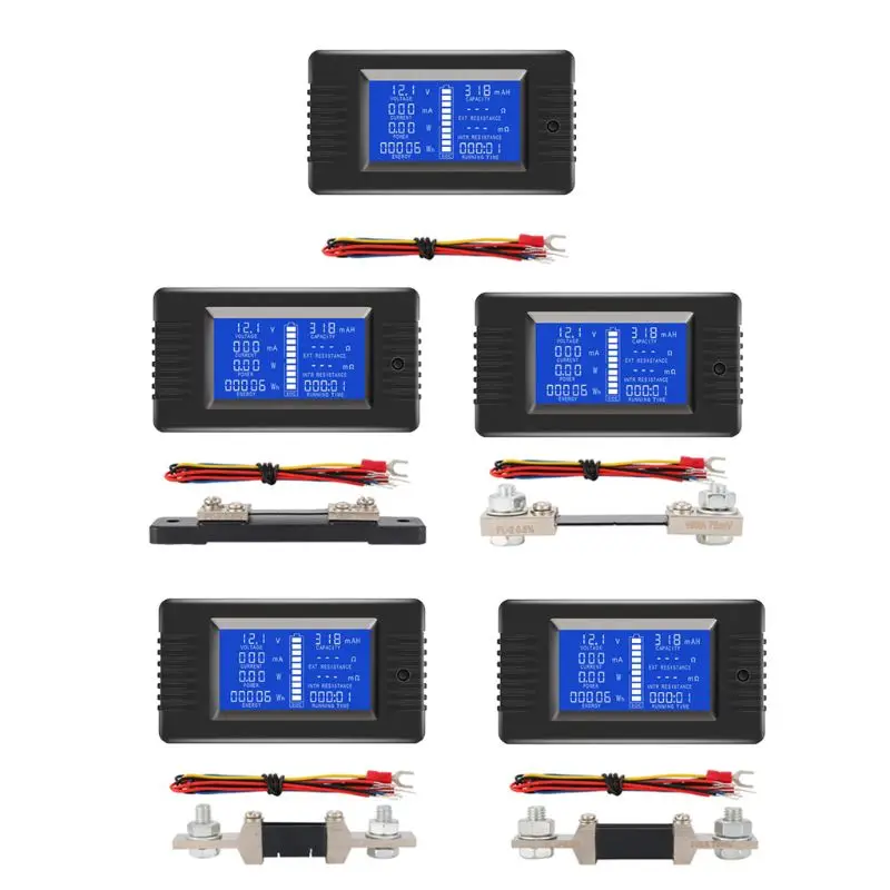 L21C DC 0-200V 0-300A Battery Tester Voltmeter Ampmeter Power Impedance Capacity Energy Time Meter 50A/100A/200A/300A Multimeter