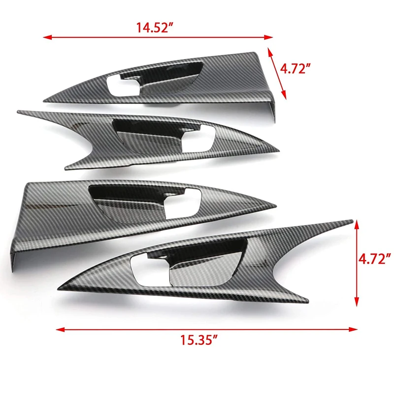 4Pcs Interior Door Handle Bowl Panel Molding Cover Trim Carbon Fiber Print Compatible with Honda Civic 10th Gen Sedan 2016-2021