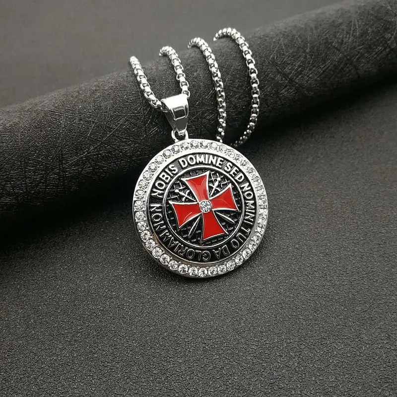 Christian Maltese Cross Symbol Men\'s Pendant Christian Crusader Holy Warrior Fashion Jewelry Necklace  Religious Trend