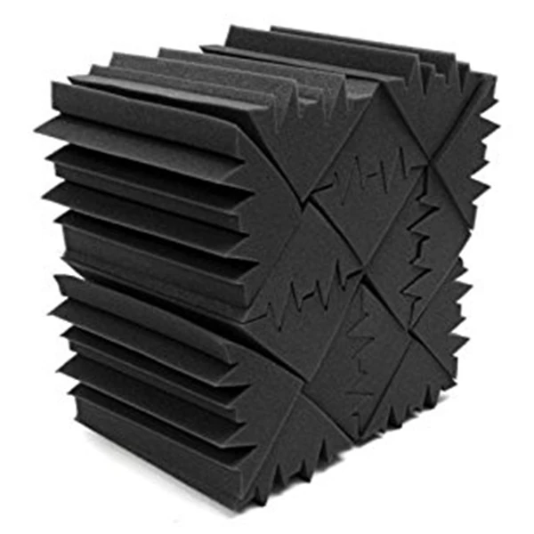 New 8 Pack of 4.6 in X 4.6 in X 9.5 in Black Soundproofing Insulation Bass Trap Acoustic Wall Foam Padding Studio Foam Tiles 8P