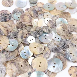 50PCS 20/18/15/12/10mm Natural Shell Sewing Buttons Color Japan Mother of Pearl MOP Round Shell 2 Hole Button Sewing Accessories