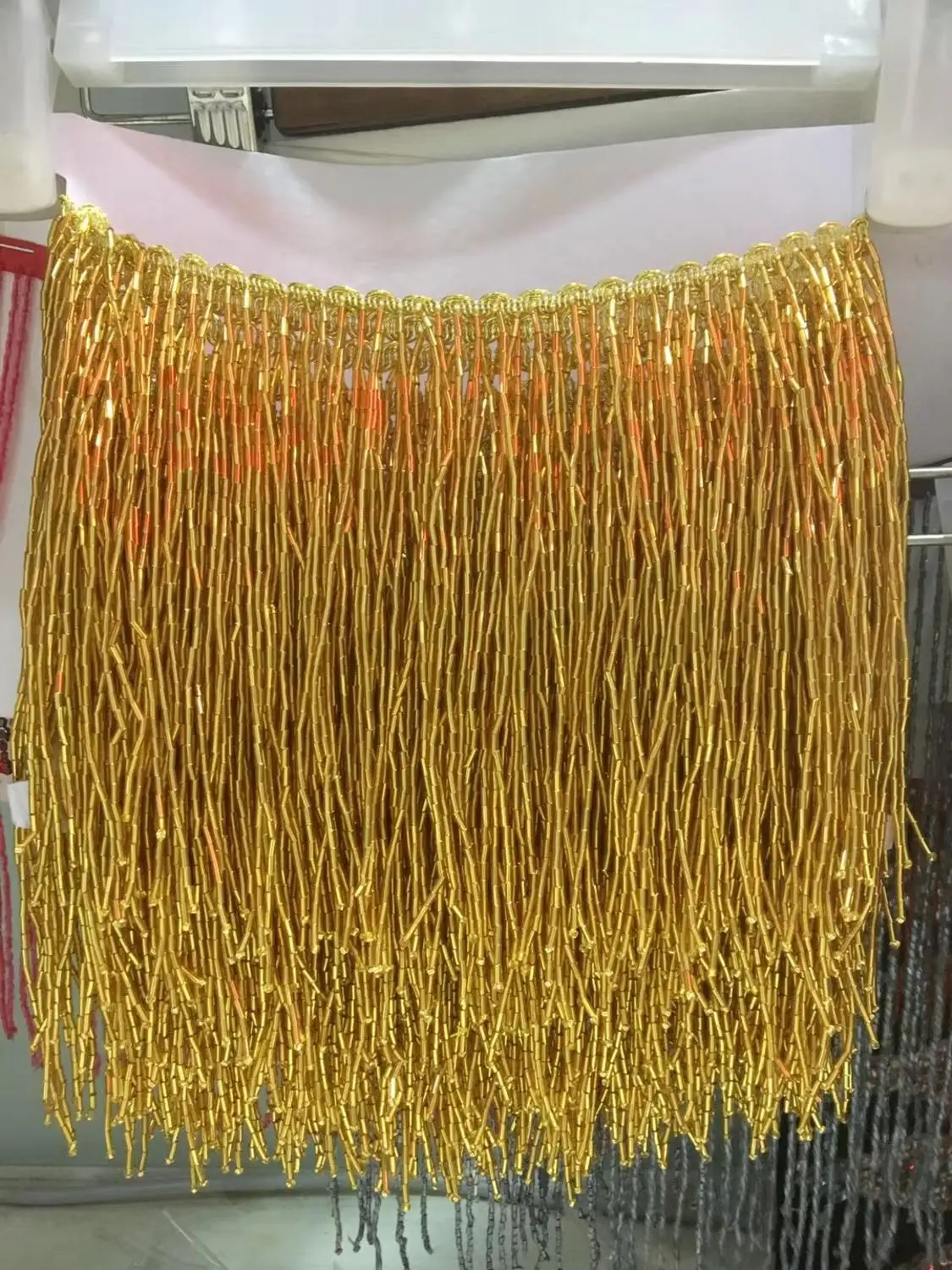 heavy bead fringe tassel trim for dance costume, haute couture dress trimming beading fringe