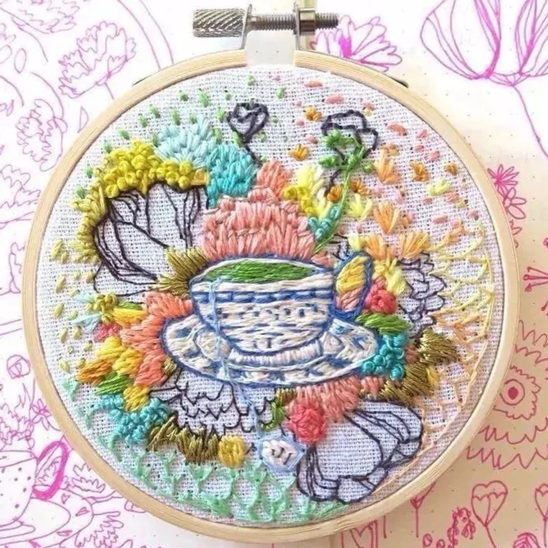 15cm diy wstążka zestaw do haftowania dla początkujących zestawy do szycia europa miasto dekoracje Cross Stitch seria igła sztuka i rękodzieło do