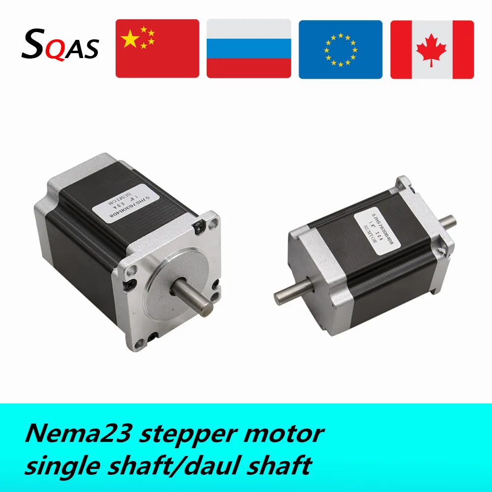 eu warehouse Nema23 stepper motor 57HS56 57HS76 57HS82 57HS100 57HS112 cnc motor 1.2Nm-3Nm 3A single/daul shaft DC motor for CNC