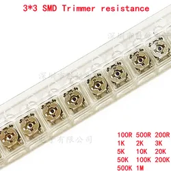 10 adet 3*3 düzeltici direnç potansiyometre Trimpot SMD 3X3 ayarlanabilir değişken direnç 100 500 1K 2K 5K 10K 20K 50K 100K 1M ohm