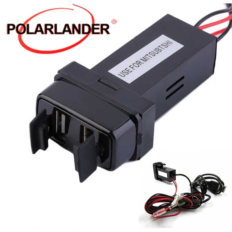 

5V 2.1A Audio Input USB Interface Socket Car Charger for Mitsubishi Lancer Outlander Pajero ASX