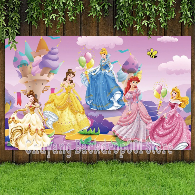 

Disney Snow White Beauty Children Girls Birthday Party Decoration Background Photo Cartoons Princess Photography Backdrop