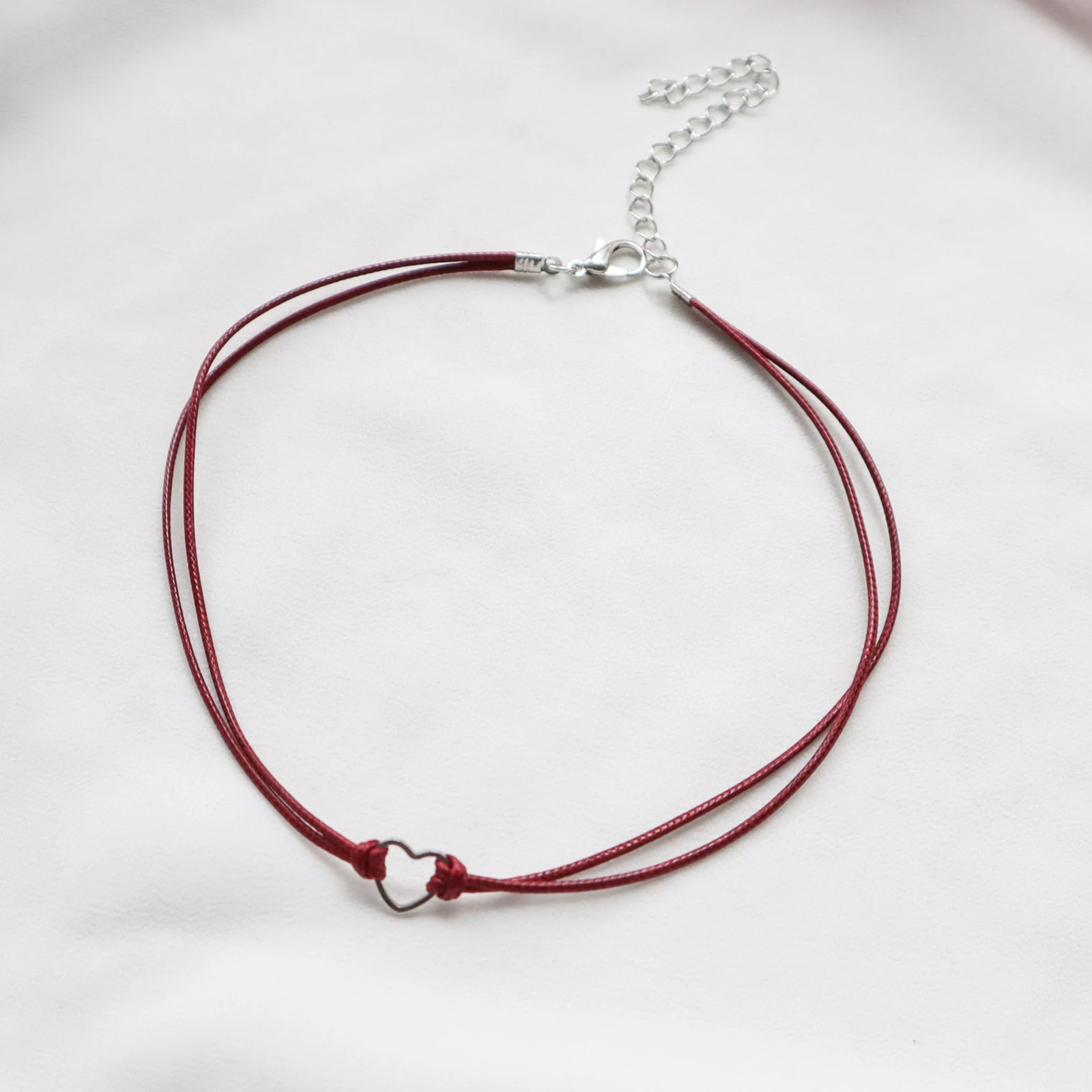 Red Series Velvet Tiny Heart Pendants Chokers Necklaces Red Wine Flower embroidery Neck Charm Necklace Lace Choker Women Jewelry image 5