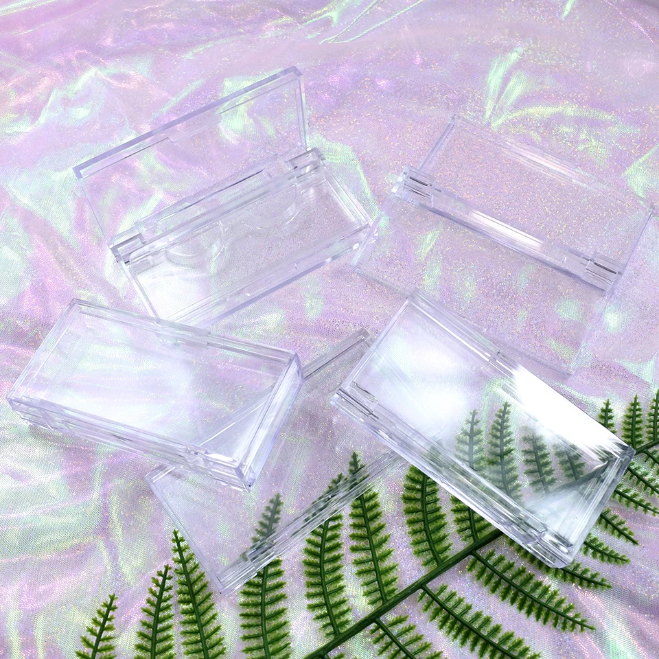 5/10/30/50 Pcs Clear Acrylic Lash Packaging Wholesale Lashes Box Case With Tray Custom Logo