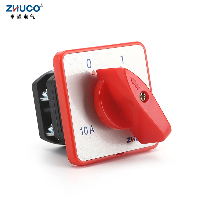 ZHUCO HZ5D-10/1.7 L01 10A  2 Position 1 Phase Rotary Double Poles Combination Switch Knob Selection Cam changeover Switch