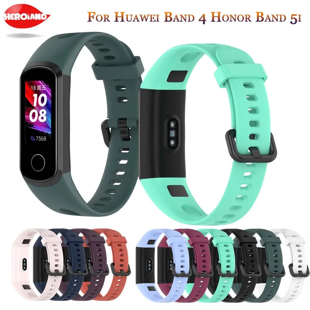 Correa de muñeca de silicona deportiva suave, repuesto de correa de reloj para HUAWEI Band 4/Honor Band 5i, hebilla, accesorio de reloj inteligente