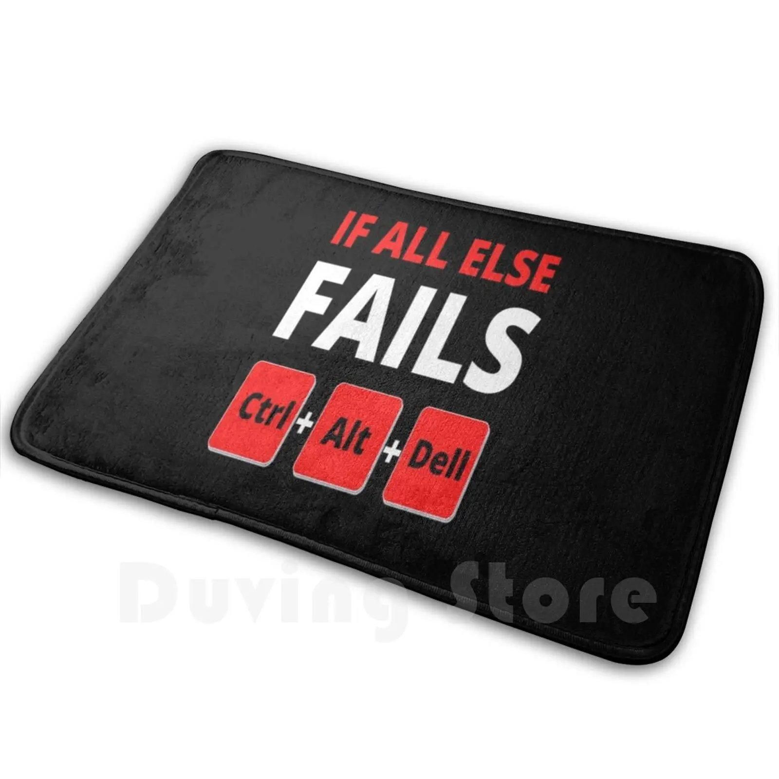 If All Else Fails Ctrl Alt Del Tech Support Geek Funny Mens Carpet Mat Rug Cushion Soft Almt Fails Ctrl Alt