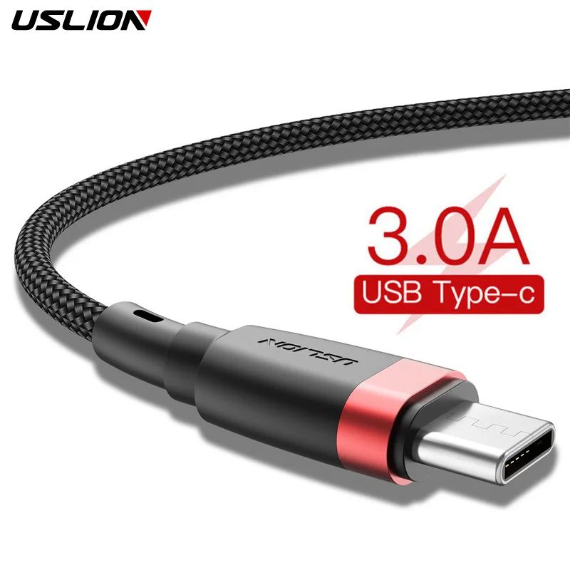 USLION USB Type C Cable for Samsung S23 S22 S21 3A Fast Charging Type-C Phone Charge Wire USB C Cable for Xiaomi Redmi note 11