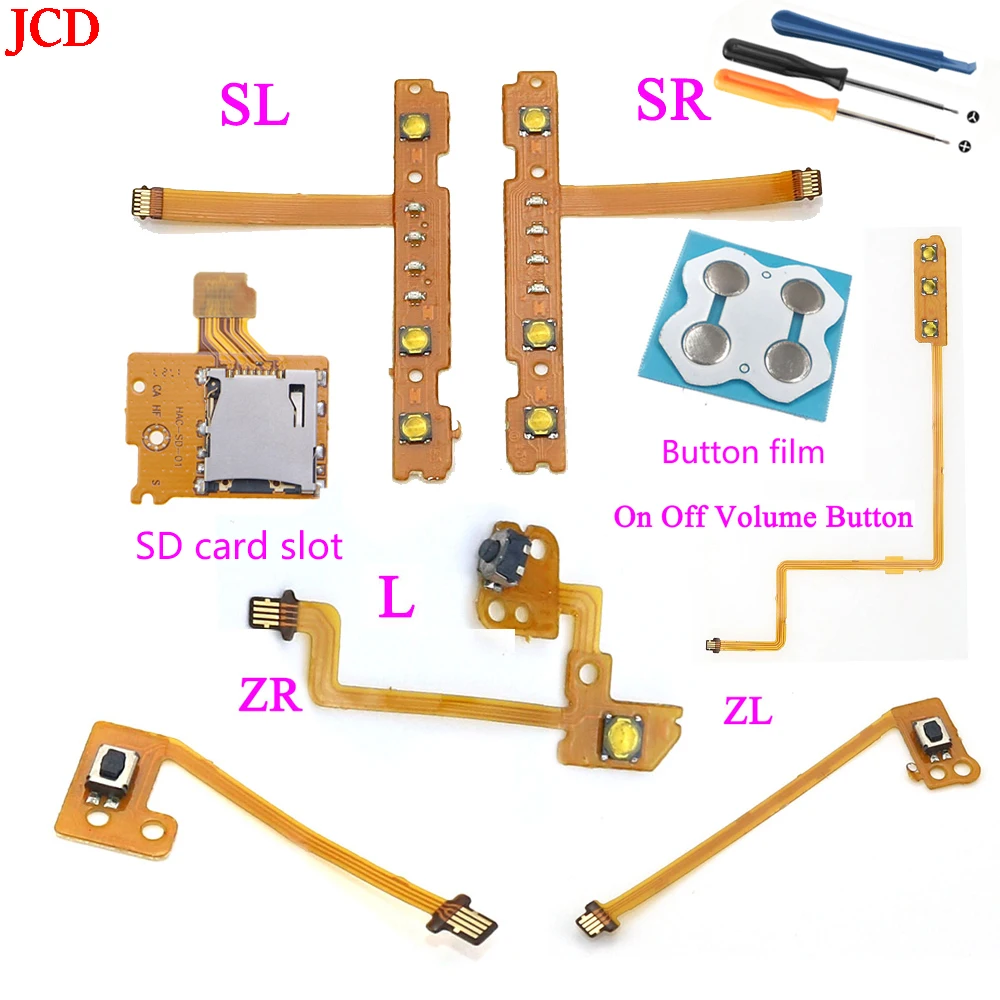 JCD 1set L/R SL SR Button Key Flex Cable Replacement Parts For Switch JoyCon NS L/R Game Controller With Screwdriver Tool