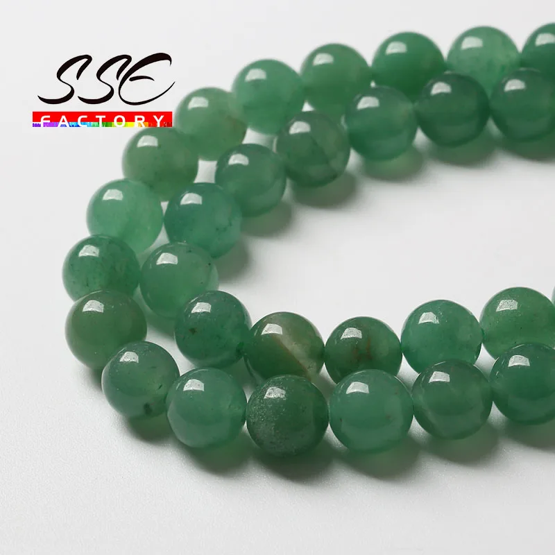 Round Natural Green Aventurine Beads Loose Spacer Stone Beads For Jewelry Making DIY Bracelet Accessories 4 6 8 10 12MM 15\'\'inch