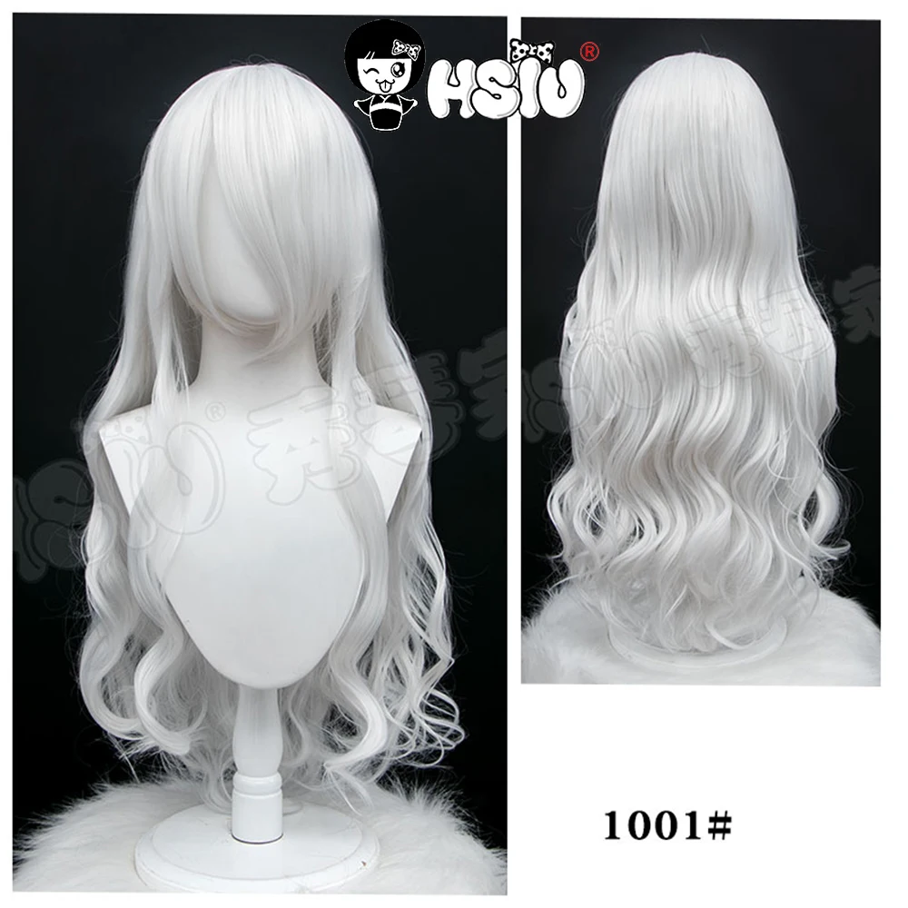 「HSIU Brand」cosplay wig 75cm 29.5in multi-color Long curly wig pink blue red purple silver Party curly Wig Fiber synthetic wig