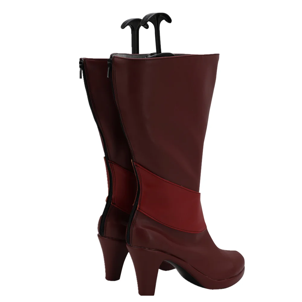 Fantasia Cosplay Hotel Alastor Cosplay Boots High Heel Leather Shoes Alastor Red Boots Custom Made