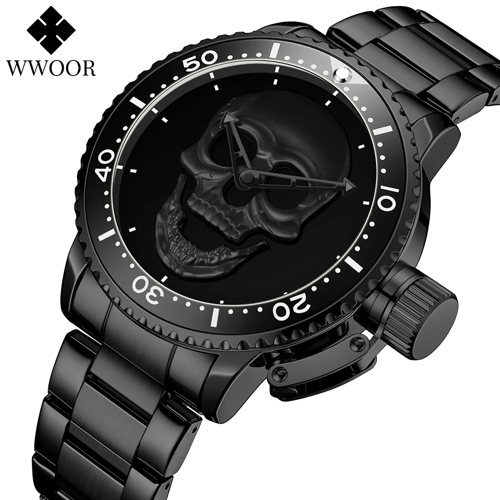 WWOOR New Fashion Watch Men Top Brand Sport Watch Mens Waterproof Quartz Clock Man Casual Military WristWatch Relogio Masculino