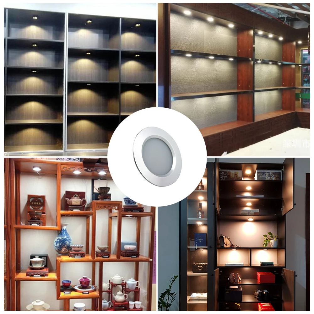 Mini Ultra-Thin Led Downlights 3W Led Ceiling Light  Recessed Round Led Panel Light 12V LED Spot Light Indoor Lighting 2pcs