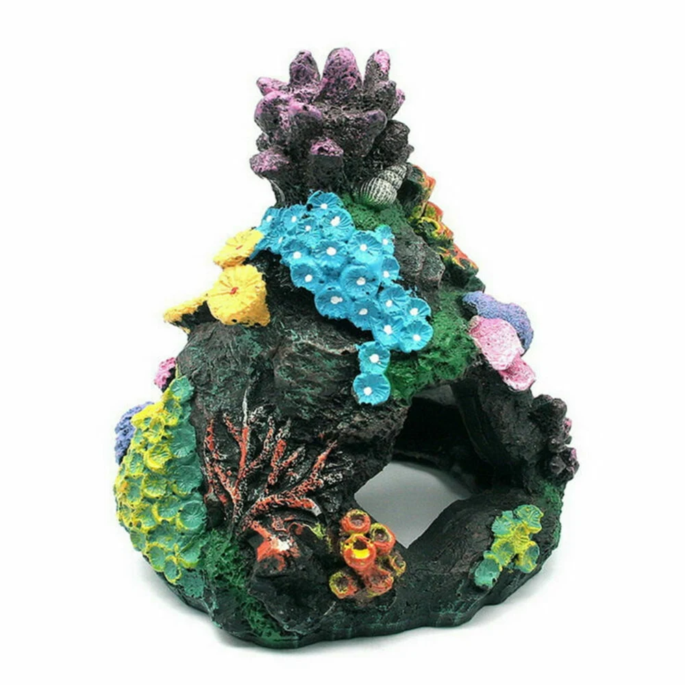 Aquarium Decorations Coral Rock Vivid Resin Fish Tank Mountain Cave Ornament