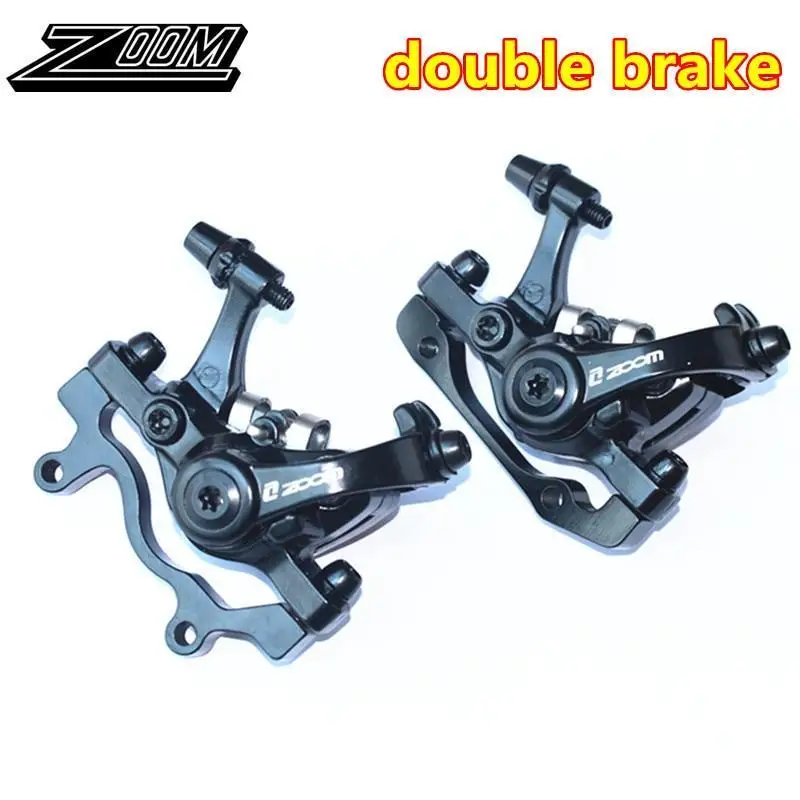 Zoom Aluminum Alloy Bicycle Rear Disc Brake Black Mountain Road Mtb Bike Mechanical Caliper Disc Brakes Cycling Double Brake