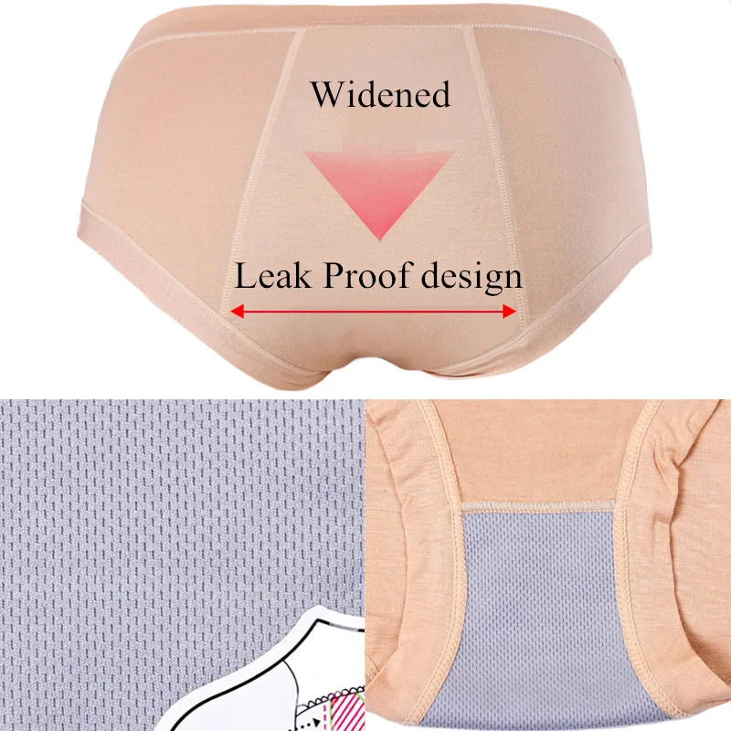 Menstrual Period Underwear Women Period Panties Modal Ladies Lengthen Physiological Leakproof Panties Female Briefs