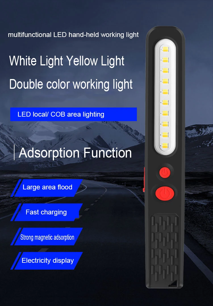 

LED Hand Held Automobile Maintenance Work Lamp Charging Strip LED Super Bright With Magnet Polishing Paint Surface Patching