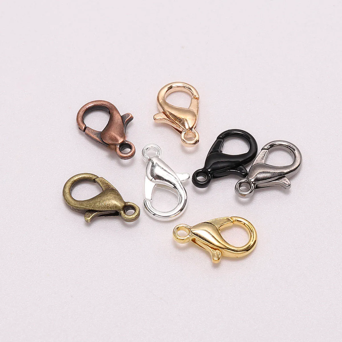 50 teile/los 10 12 14 16mm Gold Legierung Armband Karabiner Haken Für DIY Halskette Kette Stecker Schmuck Finden liefert – Detail 10