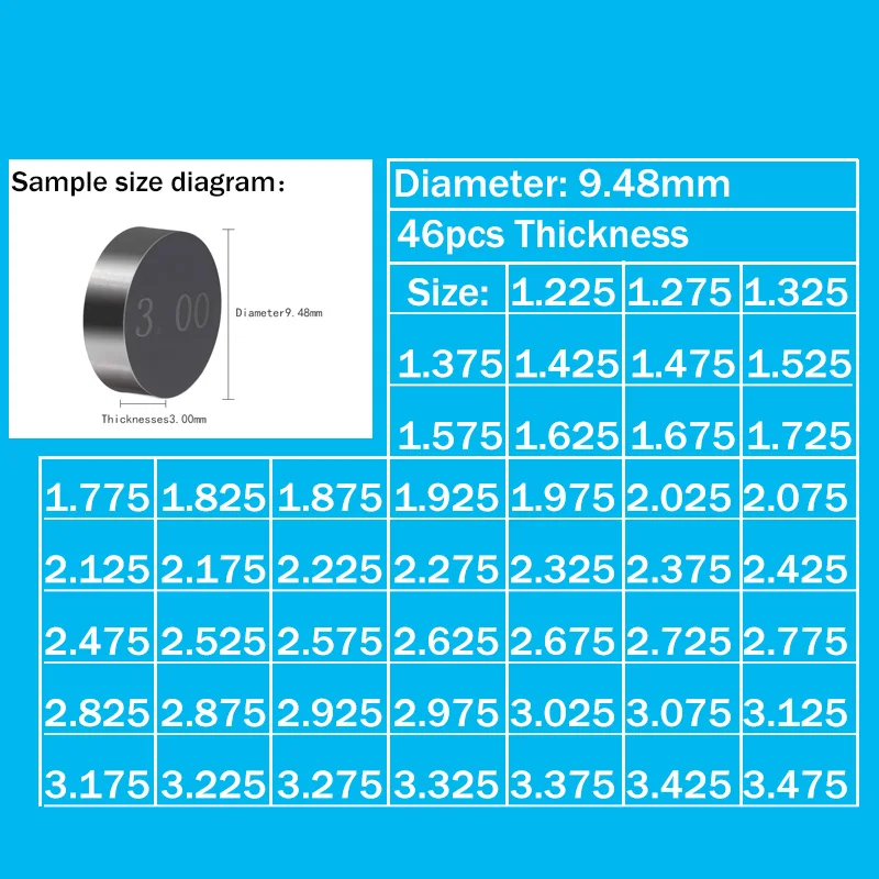 46pcs Motorbike Motor Engine Adjustable Valve Shim Diameter 9.48mm Kit For KAWASAKI GPZ1100 ABS KFX450R KLX400R KLX450R KX450F