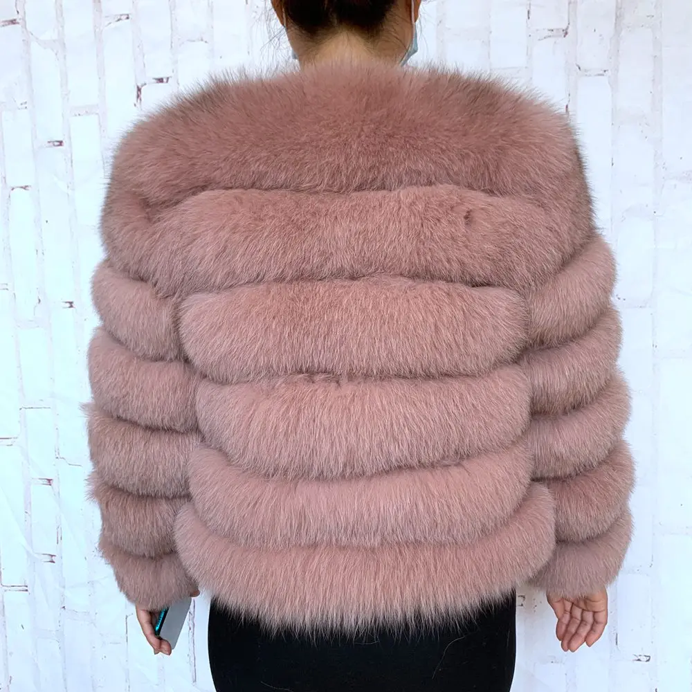 100% Natural Fur Jacket Real Fur Coat Winter Jacket Women Natural Fox Fur Luxury Fashion 50cm Short Jacket Wholesale Hot 2022