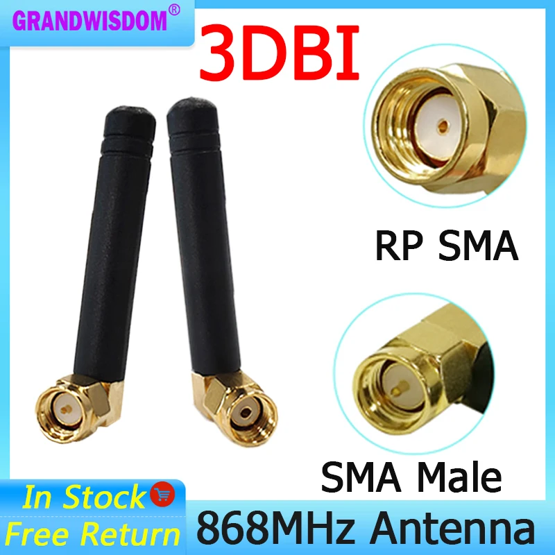 GWS 1 2 5pcs 868mhz antenna 3dbi sma male 915mhz lora antene 5cm black pbx iot module GSM lorawan signal receiver antena