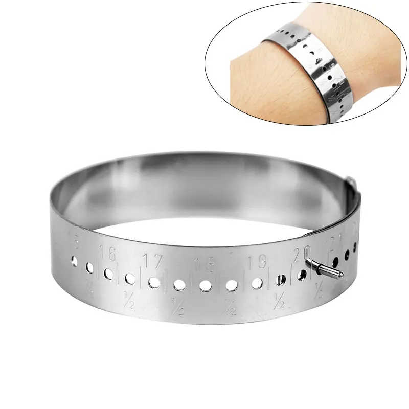 Stainless Steel Bangle Sizer Gauge Adjustable Wrist Bracelet Measure for Diy Jewelry Making Tools And Equipment Length 15-25cm