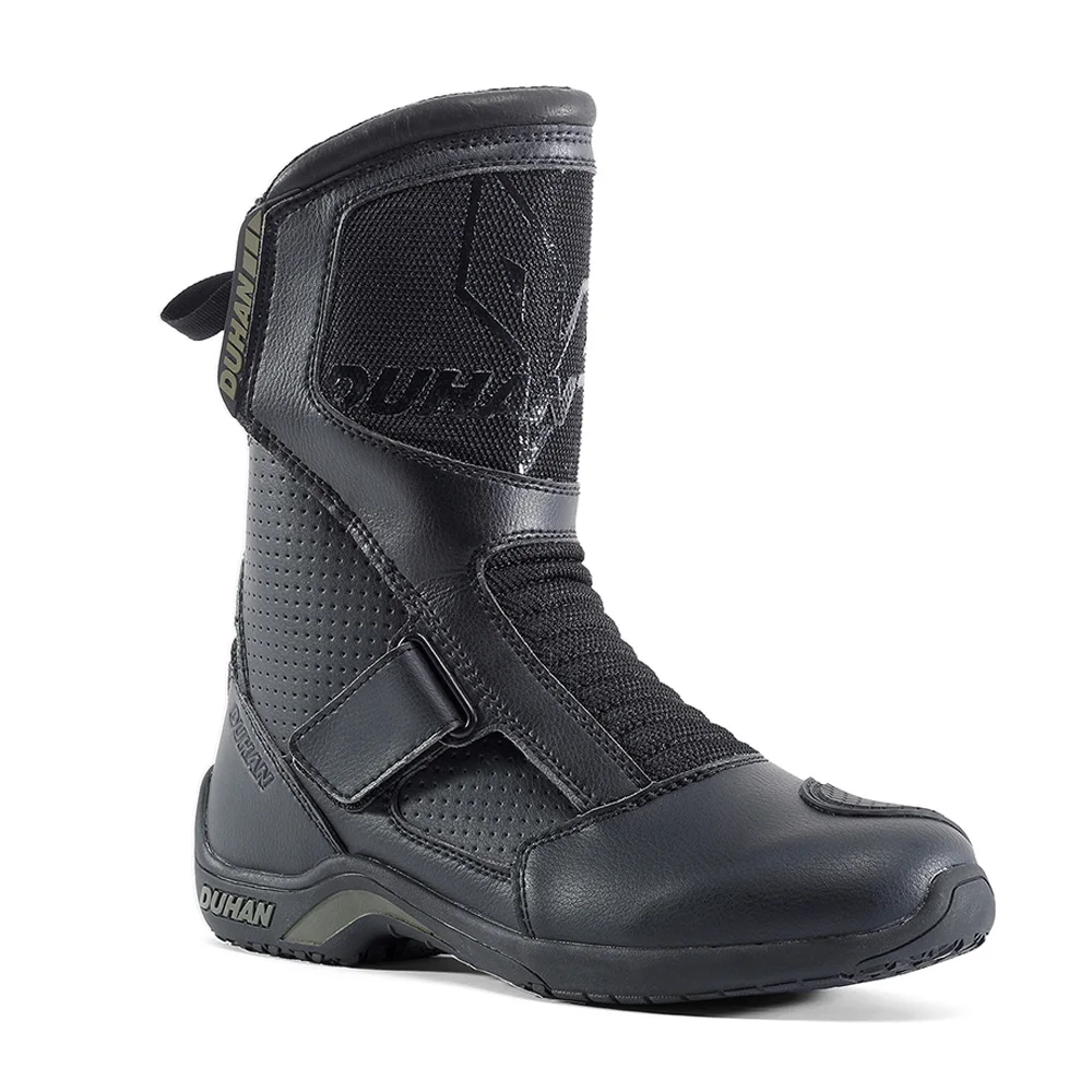 DUHAN Motorcycle Boots Moto Motocross Riding Boots Summer Breathable Motorbike Ankle Shoes Motorcycle Boots With Boot Cover